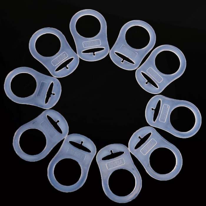 10 Pcs Button Silicone Ring Holder Mannequin Clip Adapter Transparent