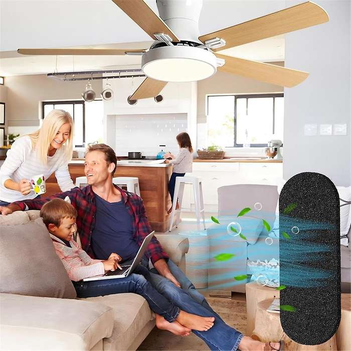 10 Pcs Ceiling Fan Blade Filters-Activated Coconut Carbon, Easy-Stick Ceiling Fan Blade Filters, Air