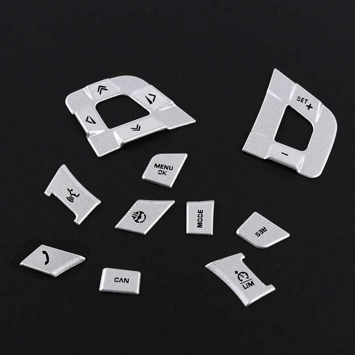10 Pcs for Sport 2015-2019 Aluminum Alloy Car Steering Wheel Button Frame Sticker Cover(High Match)