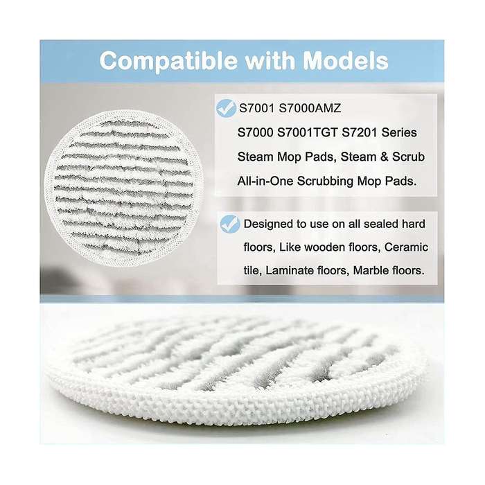 10 Pcs S7001 Pads Replacement Mop Pads for S7001, S7000amz, S7000 S7001tgt S7201 Series Mop Pads