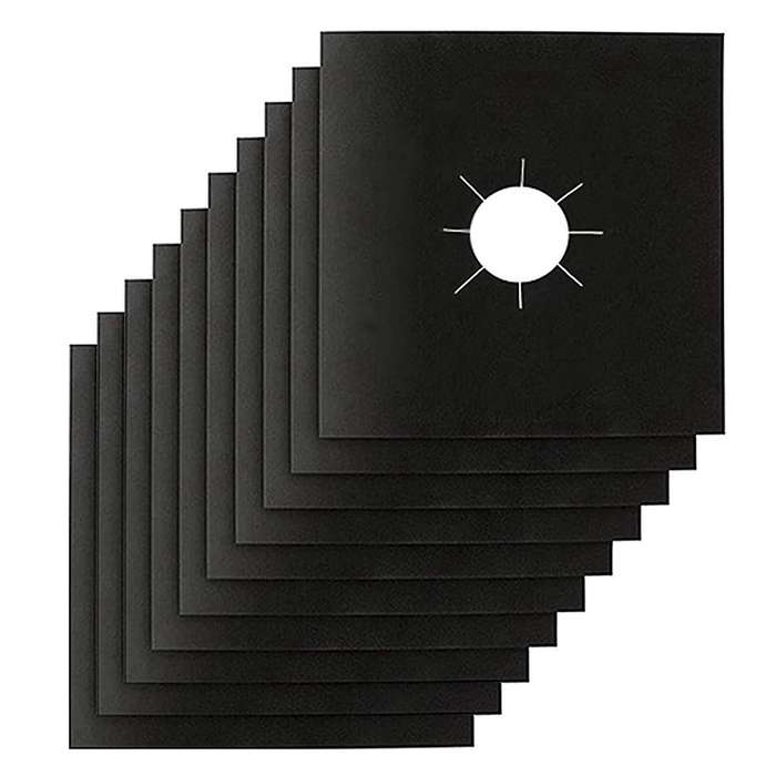 10 Pcs Stove Burner Covers Thickness 0.2mm, Square Stove Burner Liner Cover ,keeps Stovetop Clean