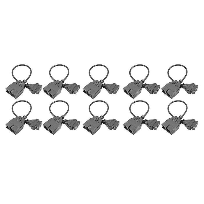 10 PCS Truck Diagnostic Tool Adapter OBD Conversion Cable 12-Pin to 16-Pin OBD2 Adapter Extension Ca