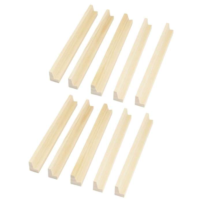 10 Piece Wooden Rack Tile Rack Wooden Rack Storage Tray for Mexico Train Wooden Shelf, 19 Cm Long