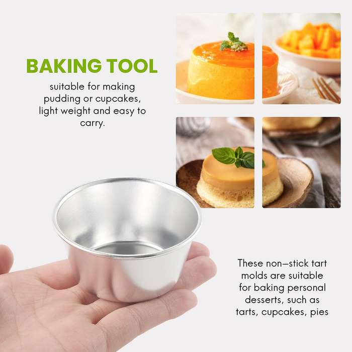 10 Pieces Pudding Cup Mini Cake Cookie Pudding Mold Round Egg Tart Mould Baking Tool