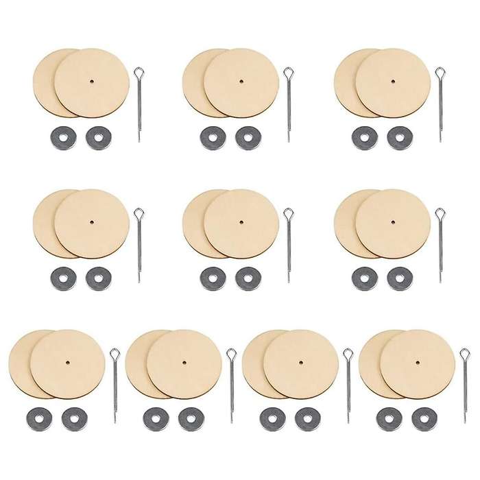 10 Sets Doll Joint Connectors Cotter Pin Joints and Wooden Fibreboard Disks Movable Engage Bolt Doll