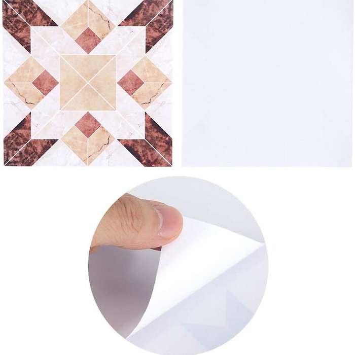 10 Sheets Of Self-adhesive Pvc Tile Floor Wall Stickers 3d Stickers for Home Decoration Twill Film
