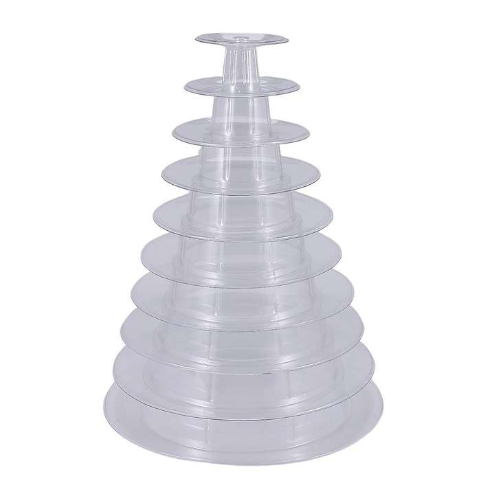 10 Tier Cupcake Holder Stand Round Macaron Tower Stand Clear Cake Display Rack for Wedding Birthday