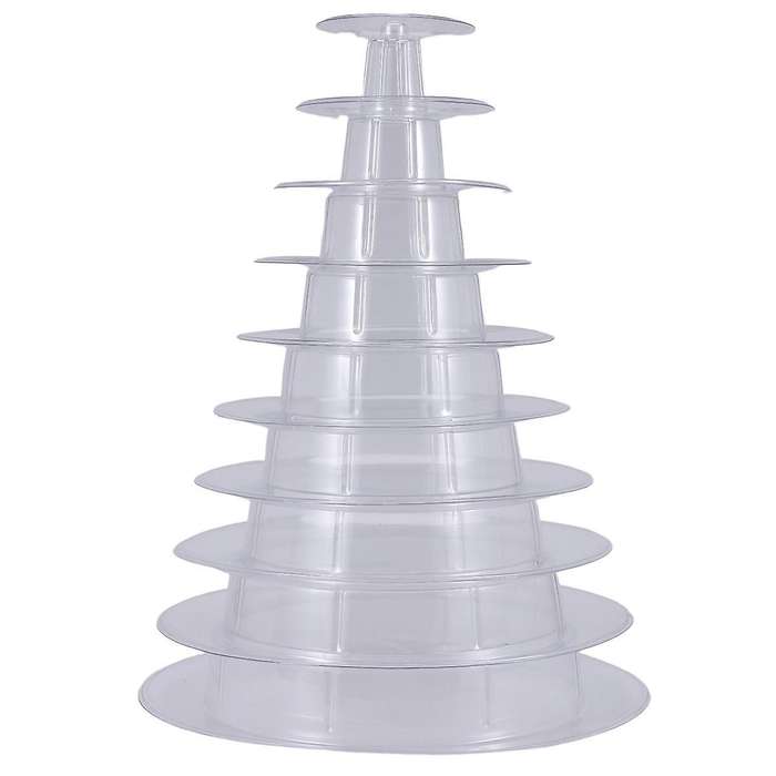 10 Tier Cupcake Holder Stand Round Macaron Tower Stand Clear Cake Display Rack for Wedding Birthday