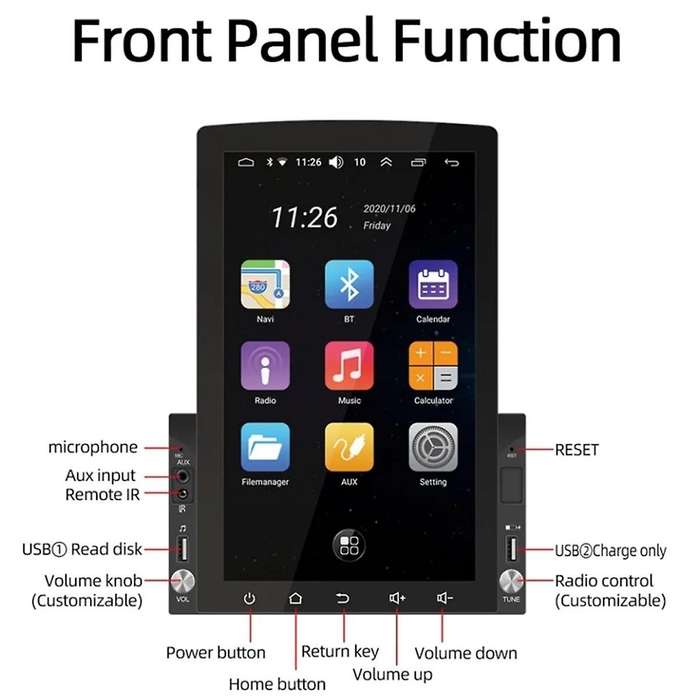 10.1 Inch 2Din Universal Android Radio for Touch Screen Carplay Multimedia Video Player Auto Navigat