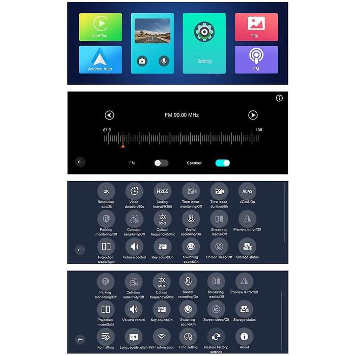 10.26In 4K DVR Car Monitor Carplay Android Auto Dashboard ADAS Dash Cam Dual Cameras GPS Navigation