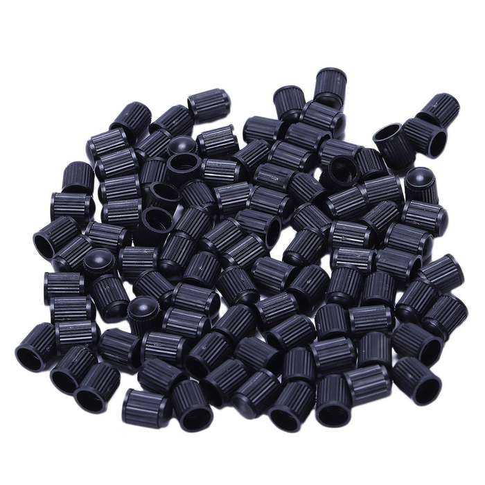 100 - Black Plastic Replacement Valve . Cars, Trucks, Motorcycles, ATV. Tire .