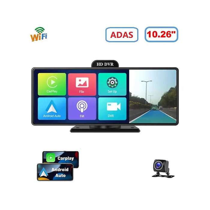 10.26inch Wireless Carplay & Android Auto Dash Cam Adas 4k Dvrs Bluetooth Audio Aux Gps Navigation V
