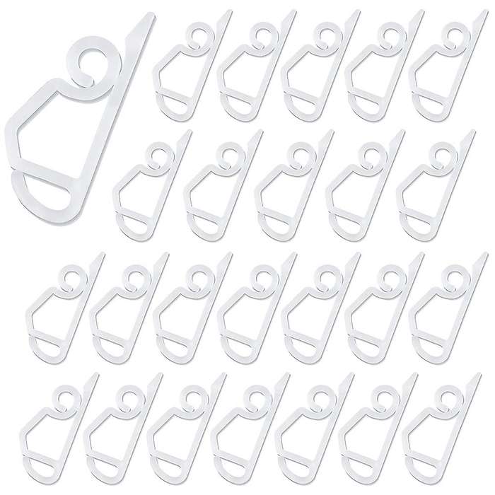 100 Pcs Christmas Light Gutter Eavestrough Clips Plastic Xmas Light Hanging Hooks for Christmas Hall