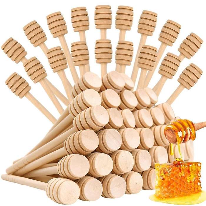 100 Pcs Honey Dipper Sticks Mini Honey Dippers 6 Inch Wooden Honey Dipper Dipper Stirrers Honeycomb