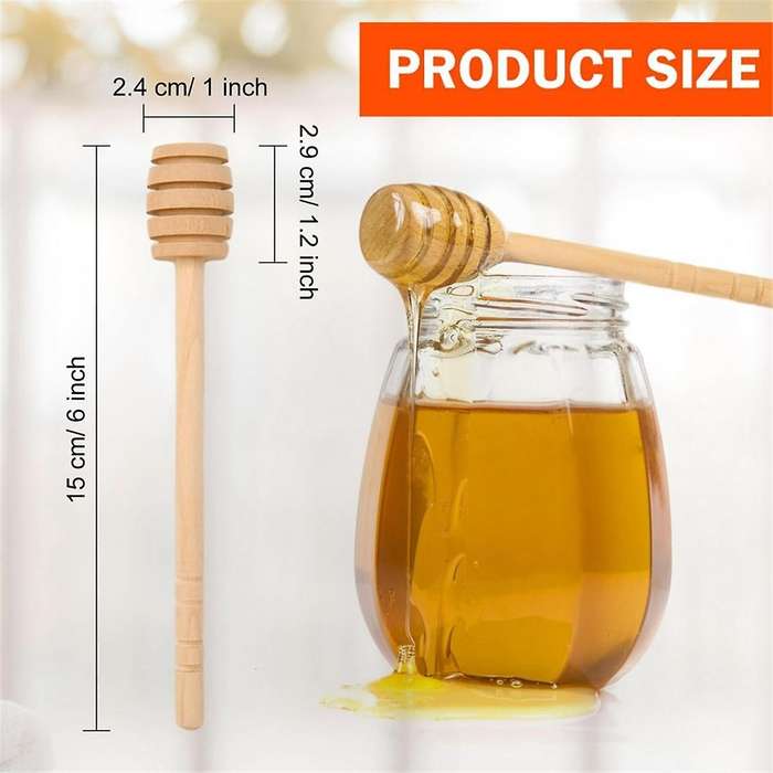 100 Pcs Honey Dipper Sticks Mini Honey Dippers 6 Inch Wooden Honey Dipper Dipper Stirrers Honeycomb