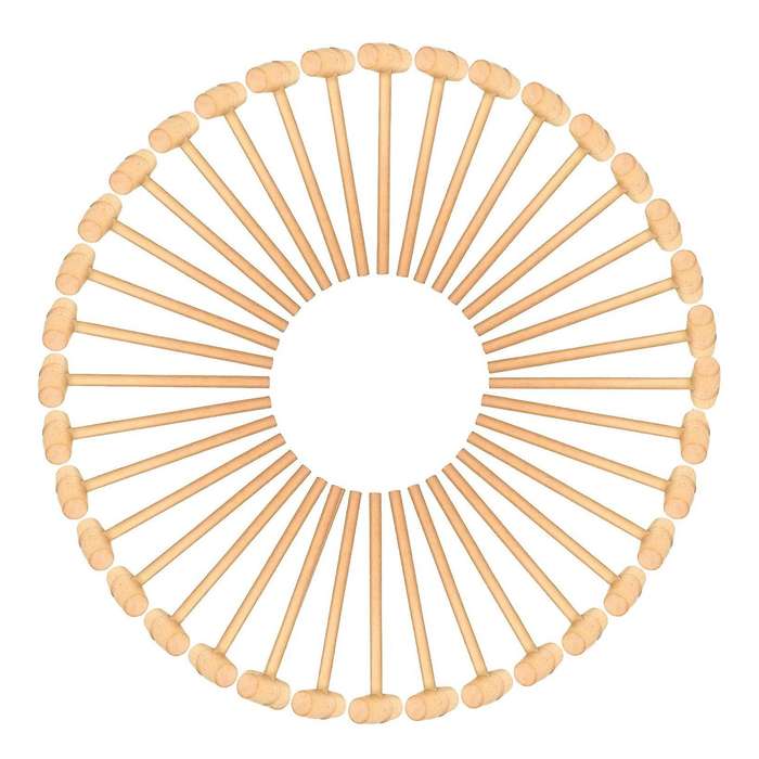 100 Pcs Mini Wooden Hammers Wood Crab Lobster Mallets Hardwood Mallet Pounding Toy Small Shellfish H