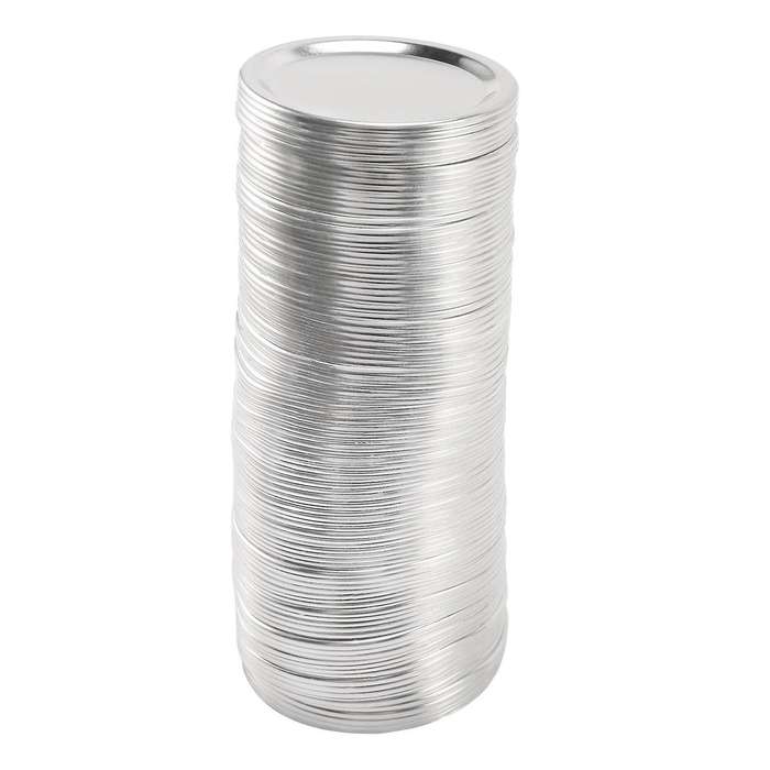 100 Pcs Regular Mouth 70MM Jar Canning Lids, Reusable Leak Proof Split-Type Silver Lids with Silicon