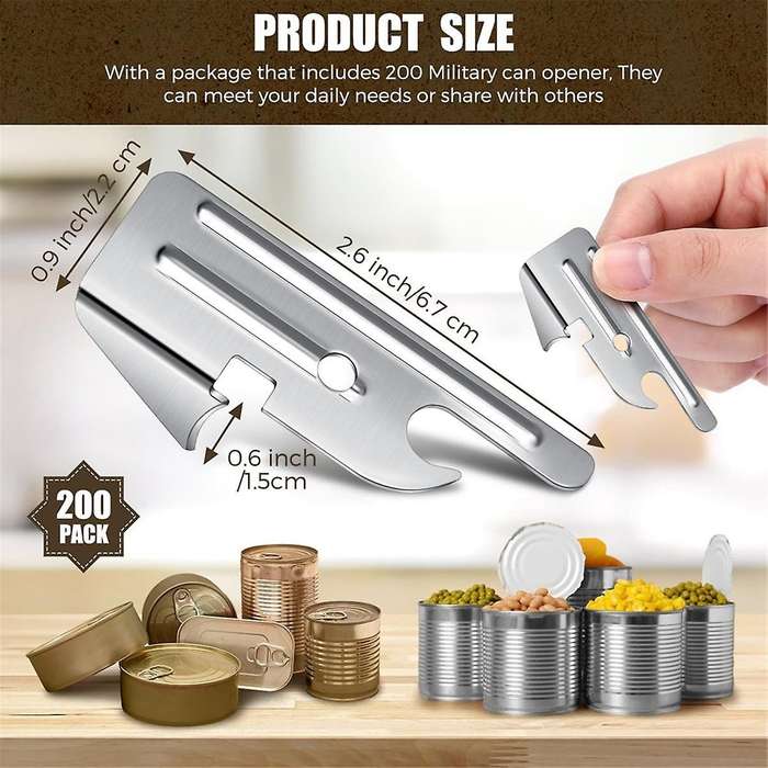 100 Pcs P-38 and P-51 Can Openers Manual Camping Can Opener Stainless Steel Can Opener for Kitchen T