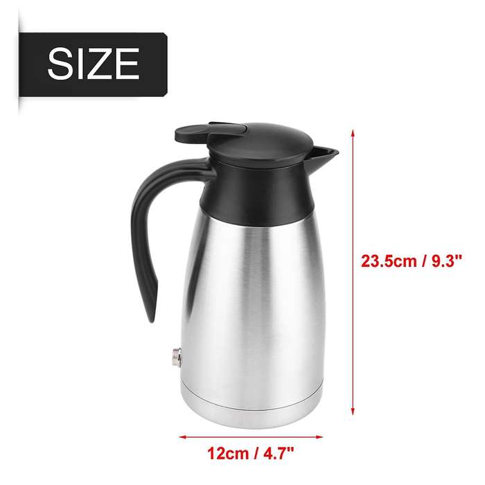 1000Ml 12V/24V Car Heating Kettle Stainless Steel Electric Heating Cup Kettle Water Heater Kettle fo