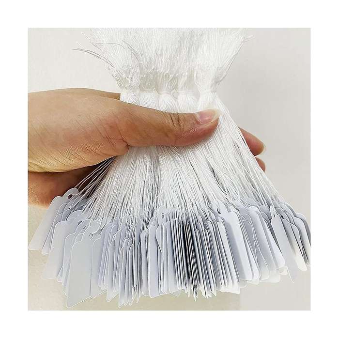 1000pc Price Tags with String Attached White Marking Tag Small Paper Price Labels Clothing for Pric