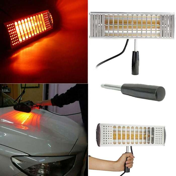 1000W Car Body Spray Drying Heating Light Paint Curing Lamp Hand Held Baking Booth Heater EU Plug
