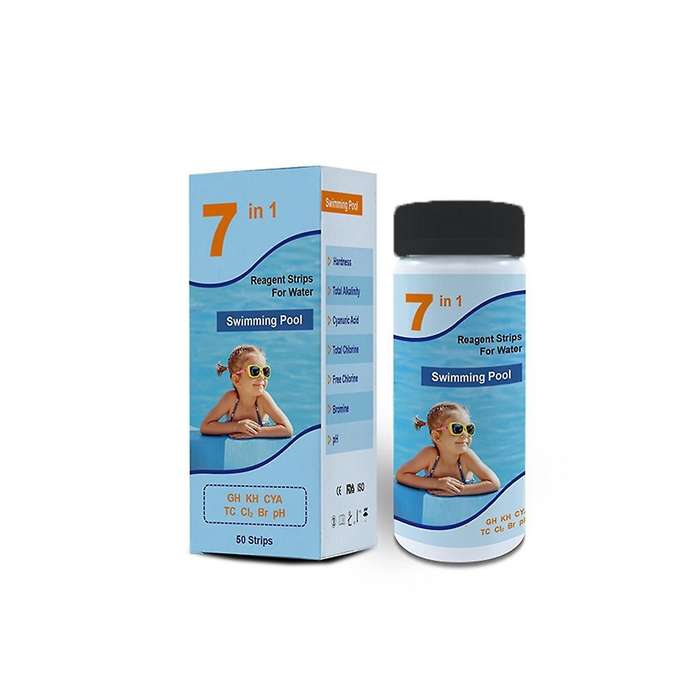 100pcs 7in1 Swimming Pool and Hot Tub Test Kit Chlorocyanuric Acid Hardness Residual Bromine Water Q