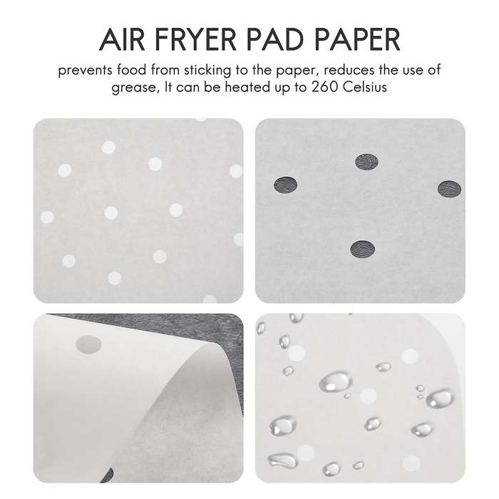 100Pcs Air Fryer Parchment Paper Square Liners Steaming Parchment