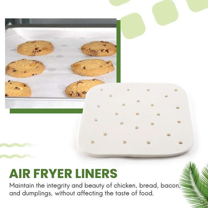 100Pcs Air Fryer Parchment Paper Square Liners Steaming Parchment