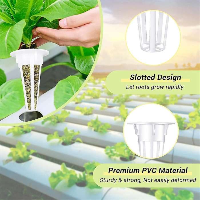 100pcs Grow Baskets, Hydroponic Seed Pods Baskets Replacement Compatible Hydroponic with 100 Pcs Pla