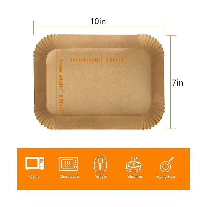 100pcs Liners Rectangle, Liners for Ninja Dz201 Dz401, Baking Paper for Ninja Foodi Dual