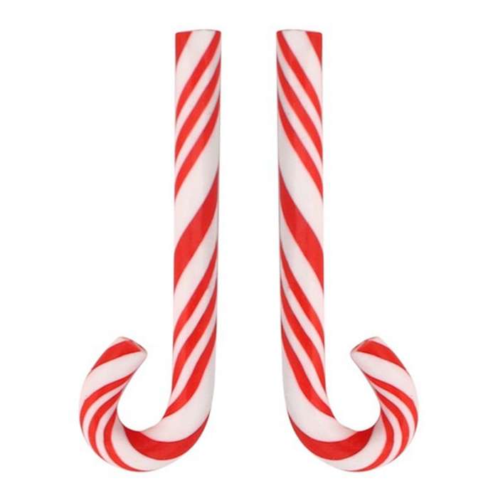 100Pcs Red and White Handmade Christmas Cane Miniature Food Home Decor Clay Cane