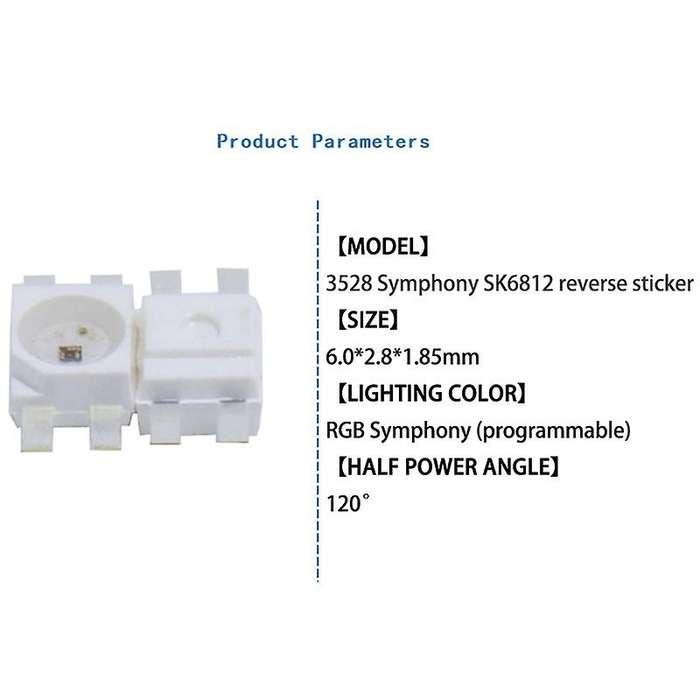100pcs Sk6812 Mini-e Rgb (similar Ws2812b) Sk6812 3228 Smd Pixels Led Chip Individually Addressable