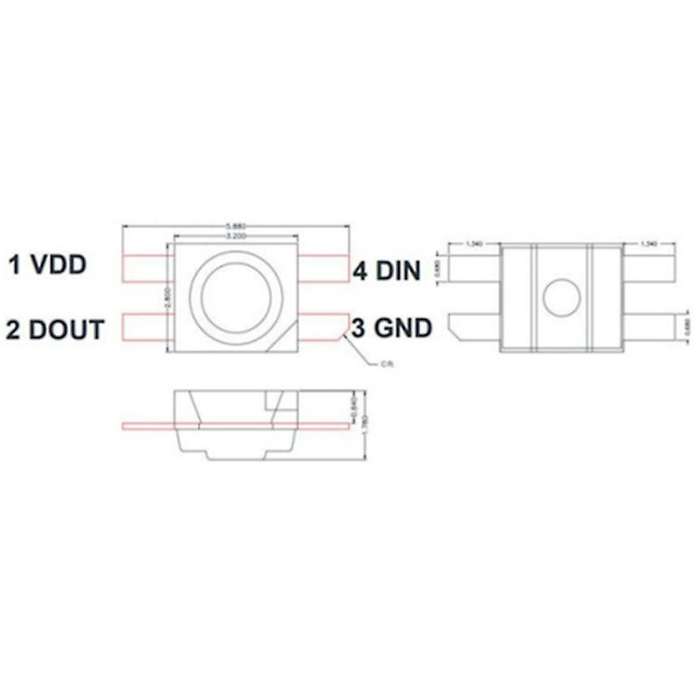 100pcs Sk6812 Mini-e Rgb (similar Ws2812b) Sk6812 3228 Smd Pixels Led Chip Individually Addressable