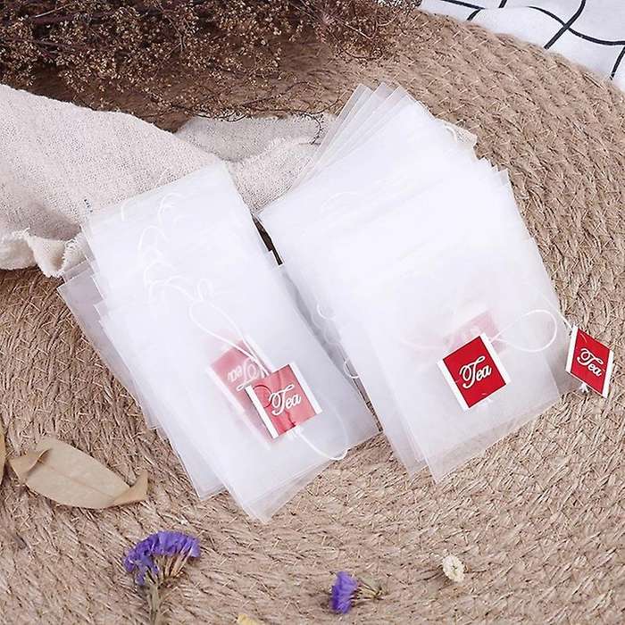 100pcs Tea Bag Infuser with String Heal Seal 6.5 X 8cm Sachet Filter Paper Nylon Teabags Empty Tea B