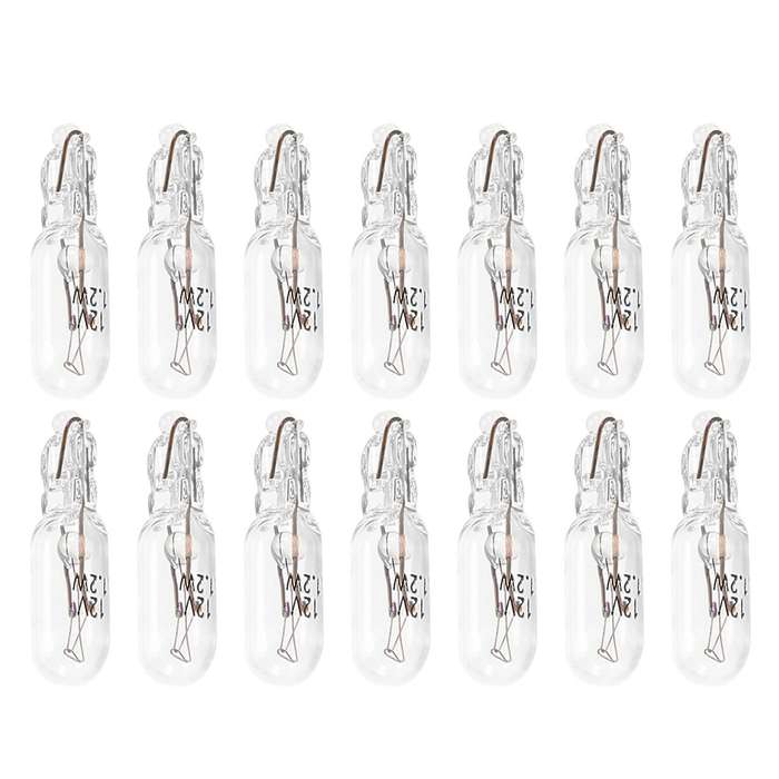 100PCS T5 286 Bulb Basic Miniature Bulb for License Plate Light Side Automotive Interior Dashboard