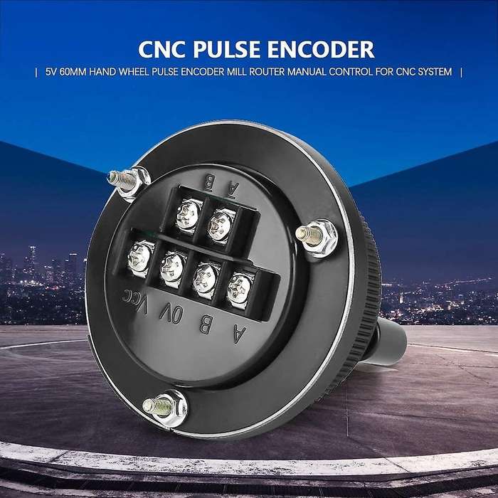 100PPR 6 Terminal Electronic Hand Wheel Manual Pulse Encoder for CNC System (Black)