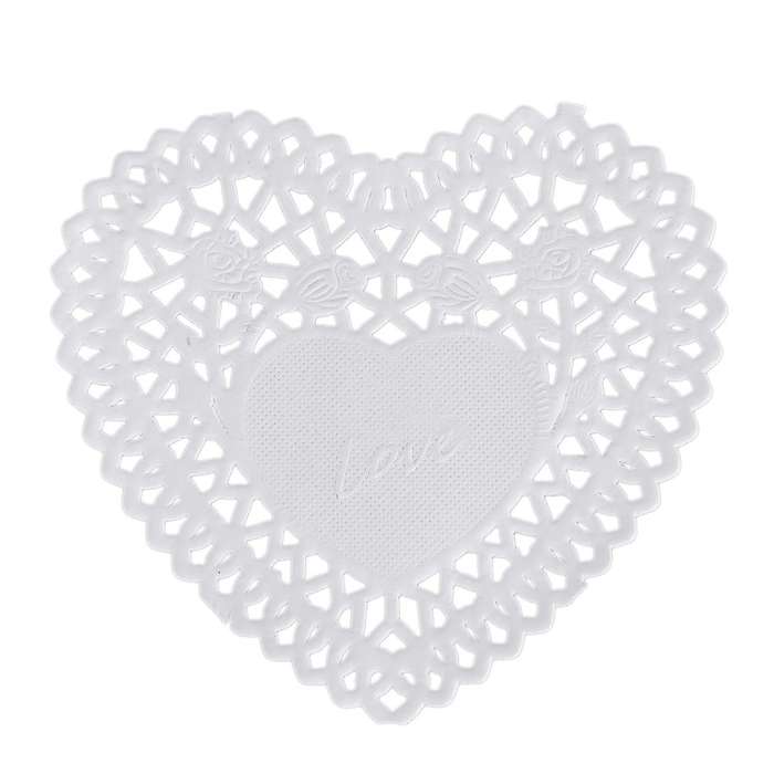 100x 4 inch White Love Heart Paper Lace Doilies doily for cardmaking scrapbooking