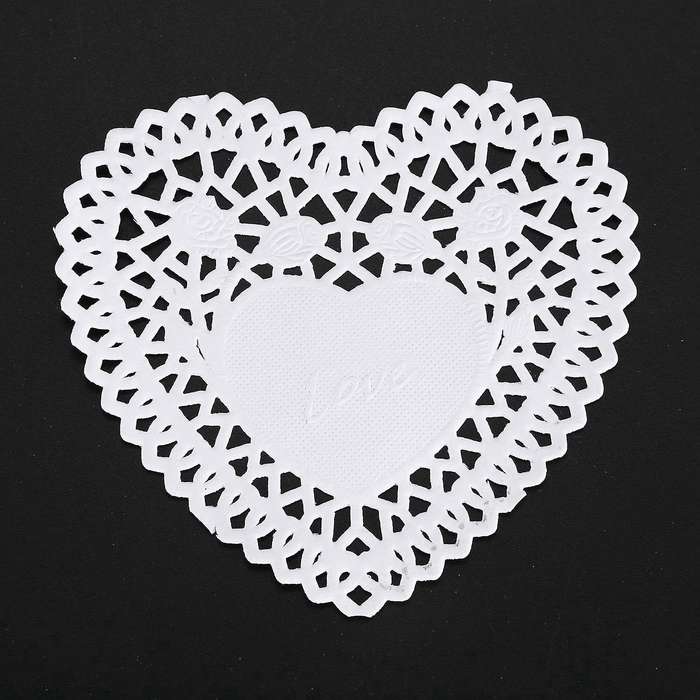 100x 4 inch White Love Heart Paper Lace Doilies doily for cardmaking scrapbooking
