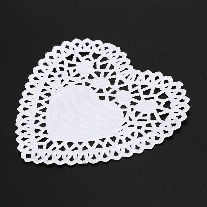 100x 4 inch White Love Heart Paper Lace Doilies doily for cardmaking scrapbooking