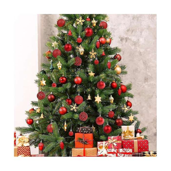 101pcs Red Christmas Ball Ornaments for , Shatterproof Balls Decorative Baubles Hanging