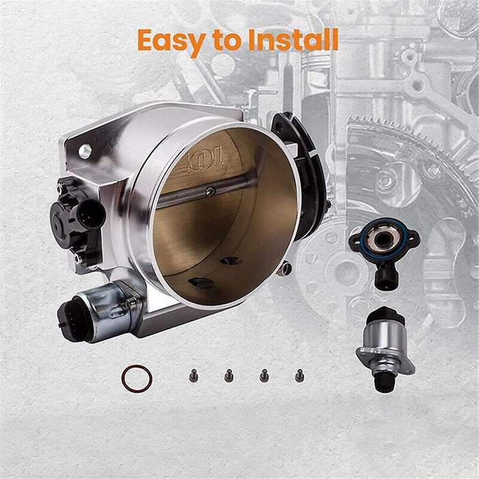 102mm Aluminum 4 Bolt Throttle Body + IAC for Gen III LS1 LS6 LS7 LSX