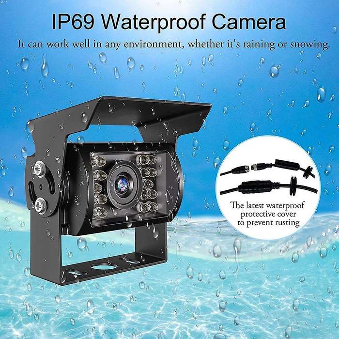 1080p Hd Backup Camera, Ip69 Waterproof Wide View Angle Reversing Rear View Camera for Monitor Truc