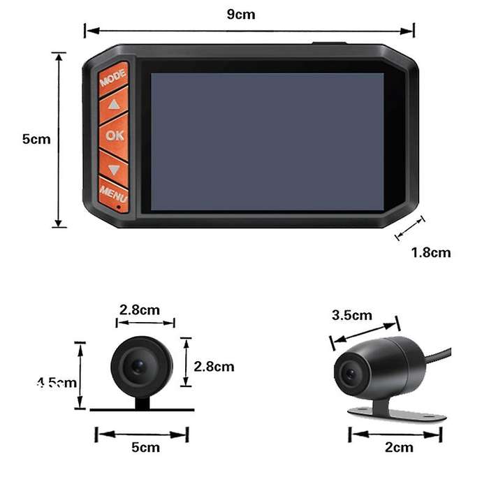 1080P HD Motorcycle DVR 2.7 inch LCD Dual Camera Motorbike Dash Cam Video DV123