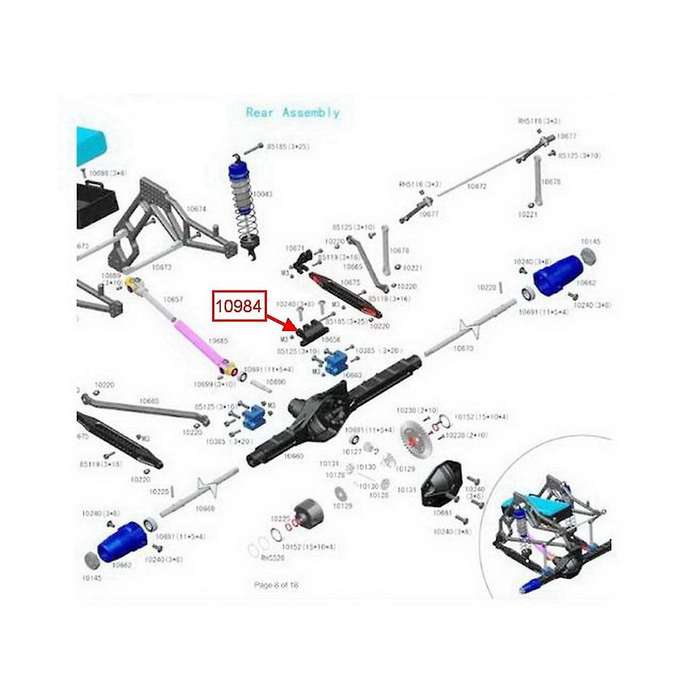 10984 Aluminum Alloy Ball Tie Rod for Racing Rc Car Remote Control Toys Parts Fit Rh1043/1045