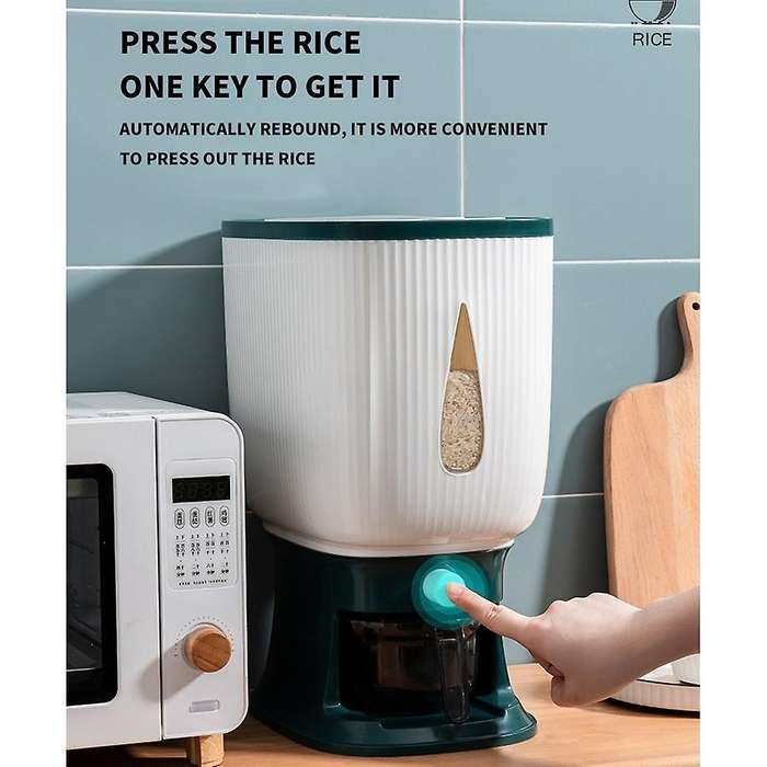 10kg Automatic Rice Dispenser with Rinsing Cup Rice Dispenser Box-b