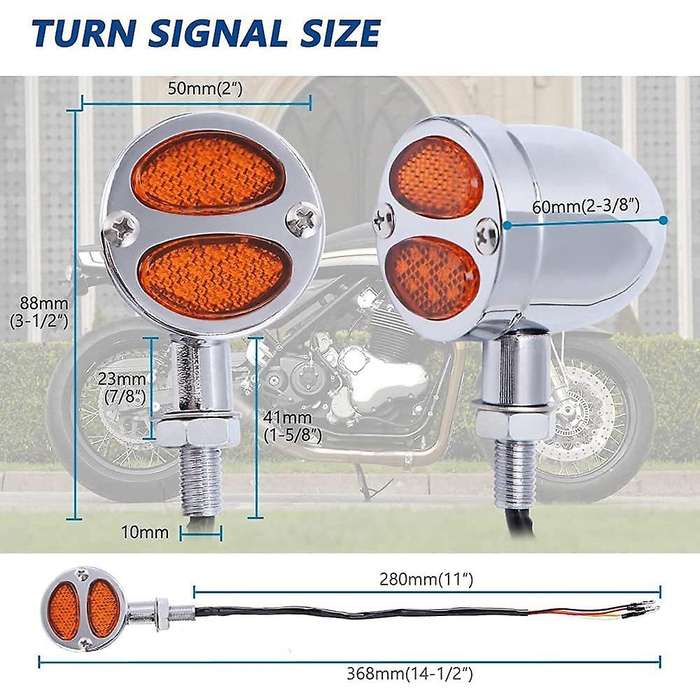 10mm Motorcycle 20 LED Driving Brake Turn Signal Lights Blinker Front Rear Lights Indicator for 883