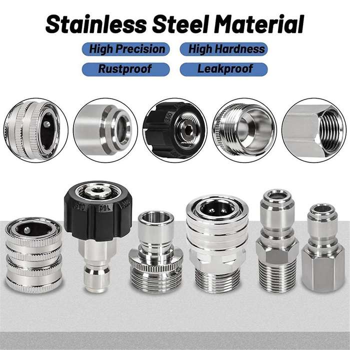 10Pack Pressure Washer Quick Connect Fittings, M22-14mm Swivel to 3/8inch Quick Connect Kit