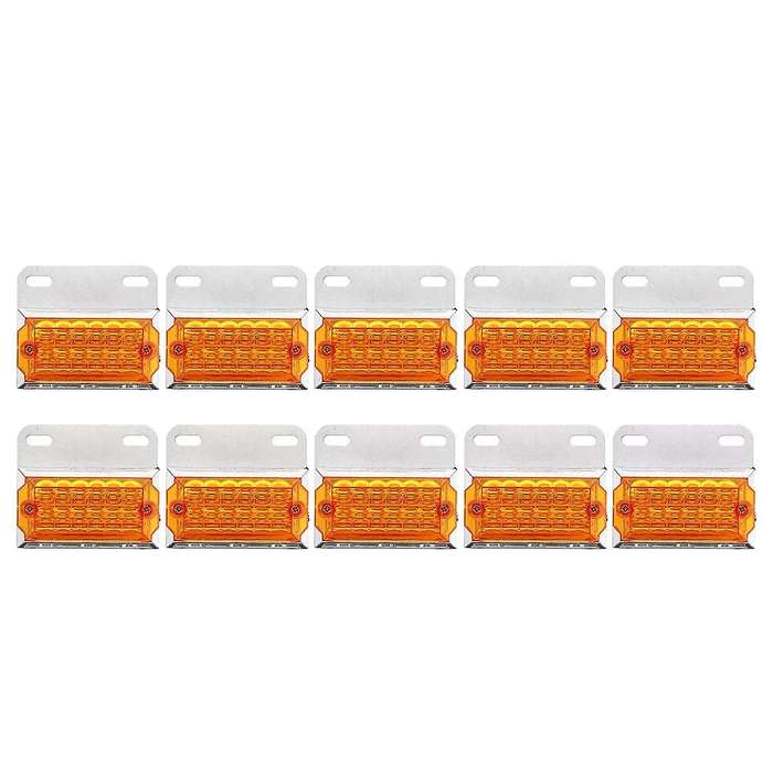 10Pcs 24V 15 LED Side Marker Lights Car External Lights Squarde Warning Tail Light Signal Lamp Trail