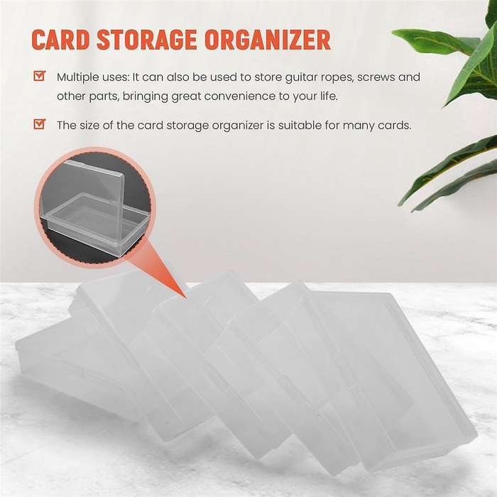 10pcs Box Trading Card Case Card Storage Organizer Clear Card Case Plastic Storage Box for Gaming Ca