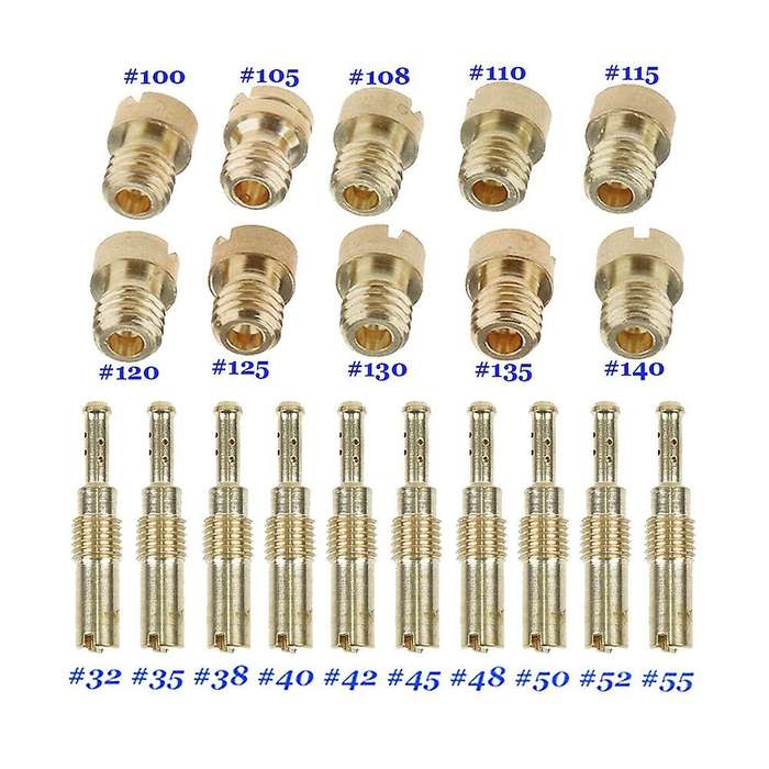 10Pcs Carburetor Main Jet Kit & 10Pcs Slow/Pilot Jet Compatible PWK Keihin